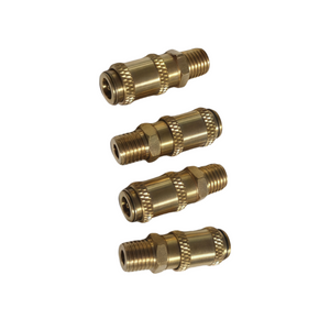 Acoplamiento hexagonal de lat&oacute;n con v&aacute;lvula, rosca macho est&aacute;ndar Parker M5 G1/8